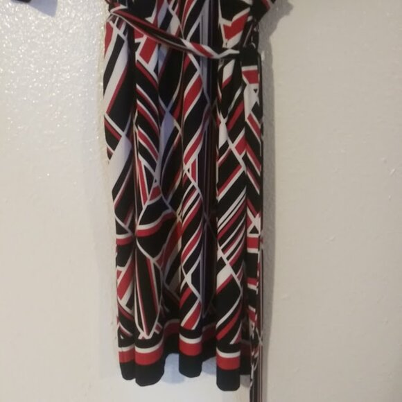 Studio One New York women's size XL red, white and black diamond dress - Picture 3 of 16